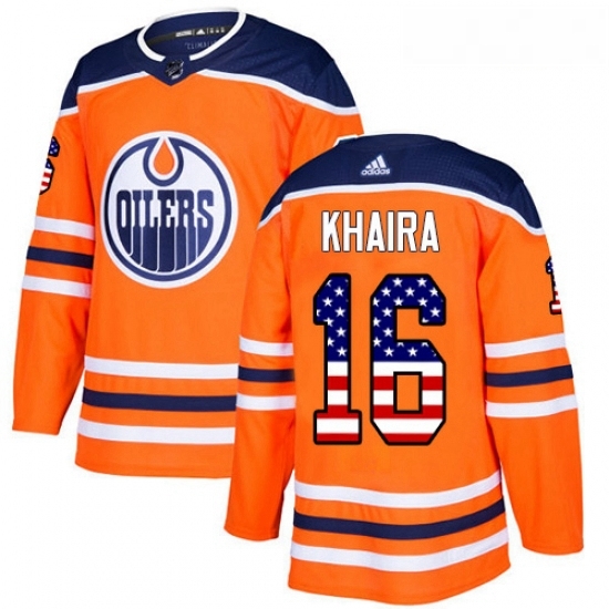 Youth Adidas Edmonton Oilers 16 Jujhar Khaira Authentic Orange USA Flag Fashion NHL Jersey Youth Adidas Edmonton Oilers 16 Jujhar Khaira Authentic Orange USA Flag Fashion NHL Jersey