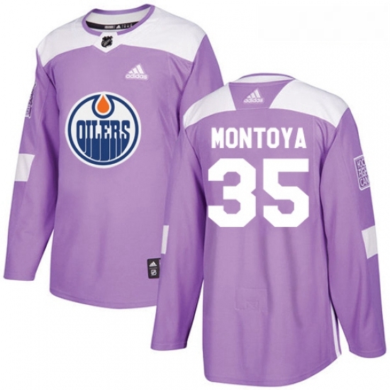 Youth Adidas Edmonton Oilers 35 Al Montoya Authentic Purple Fights Cancer Practice NHL Jersey Youth Adidas Edmonton Oilers 35 Al Montoya Authentic Purple Fights Cancer Practice NHL Jersey