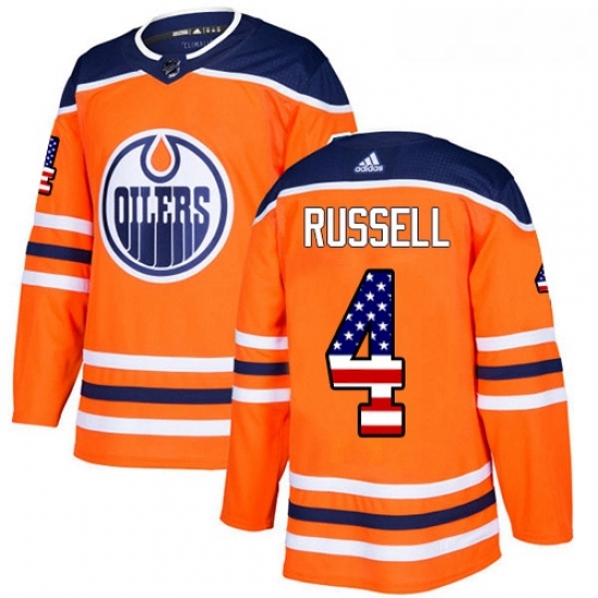 Youth Adidas Edmonton Oilers 4 Kris Russell Authentic Orange USA Flag Fashion NHL Jersey Youth Adidas Edmonton Oilers 4 Kris Russell Authentic Orange USA Flag Fashion NHL Jersey