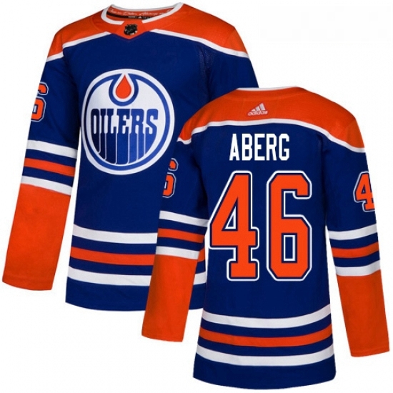 Youth Adidas Edmonton Oilers 46 Pontus Aberg Authentic Royal Blue Alternate NHL Jerse Youth Adidas Edmonton Oilers 46 Pontus Aberg Authentic Royal Blue Alternate NHL Jerse