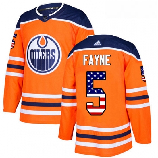 Youth Adidas Edmonton Oilers 5 Mark Fayne Authentic Orange USA Flag Fashion NHL Jersey Youth Adidas Edmonton Oilers 5 Mark Fayne Authentic Orange USA Flag Fashion NHL Jersey