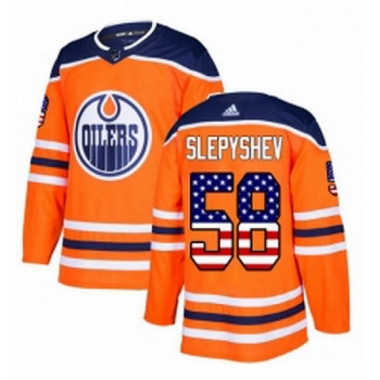 Youth Adidas Edmonton Oilers 58 Anton Slepyshev Authentic Orange USA Flag Fashion NHL Jersey Youth Adidas Edmonton Oilers 58 Anton Slepyshev Authentic Orange USA Flag Fashion NHL Jersey