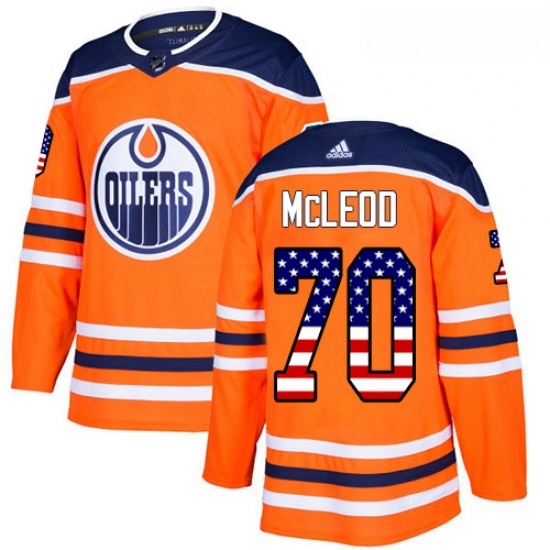 Youth Adidas Edmonton Oilers 70 Ryan McLeod Authentic Orange USA Flag Fashion NHL Jersey Youth Adidas Edmonton Oilers 70 Ryan McLeod Authentic Orange USA Flag Fashion NHL Jersey