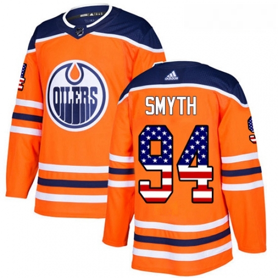 Youth Adidas Edmonton Oilers 94 Ryan Smyth Authentic Orange USA Flag Fashion NHL Jersey Youth Adidas Edmonton Oilers 94 Ryan Smyth Authentic Orange USA Flag Fashion NHL Jersey