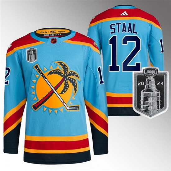 Men Florida Panthers 12 Eric Staal Blue 2023 Stanley Cup Final Reverse Retro Stitched Jersey Men Florida Panthers 12 Eric Staal Blue 2023 Stanley Cup Final Reverse Retro Stitched Jersey