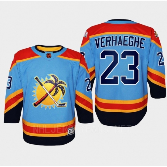 Men Florida Panthers 23 VERHAEGHE Blue 2022 Reverse Retro Stitched Jersey Men Florida Panthers 23 VERHAEGHE Blue 2022 Reverse Retro Stitched Jersey
