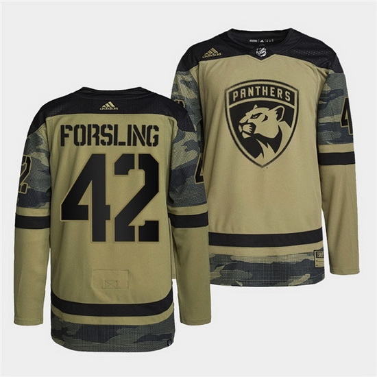 Men Florida Panthers 42 Gustav Forsling 2022 Camo Military Appreciation Night Stitched jersey Men Florida Panthers 42 Gustav Forsling 2022 Camo Military Appreciation Night Stitched jersey