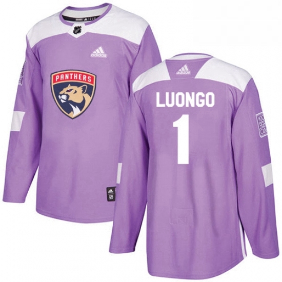 Mens Adidas Florida Panthers 1 Roberto Luongo Authentic Purple Fights Cancer Practice NHL Jersey Mens Adidas Florida Panthers 1 Roberto Luongo Authentic Purple Fights Cancer Practice NHL Jersey