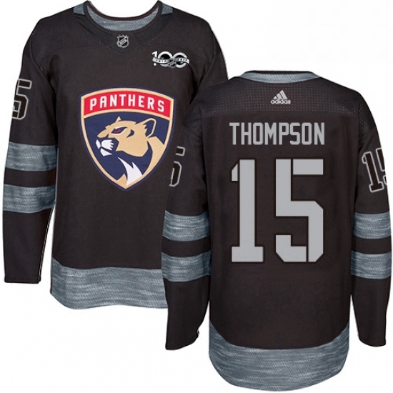 Mens Adidas Florida Panthers 15 Paul Thompson Authentic Black 1917 2017 100th Anniversary NHL Jersey Mens Adidas Florida Panthers 15 Paul Thompson Authentic Black 1917 2017 100th Anniversary NHL Jersey