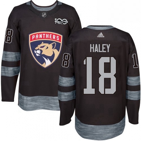 Mens Adidas Florida Panthers 18 Micheal Haley Authentic Black 1917 2017 100th Anniversary NHL Jersey Mens Adidas Florida Panthers 18 Micheal Haley Authentic Black 1917 2017 100th Anniversary NHL Jersey