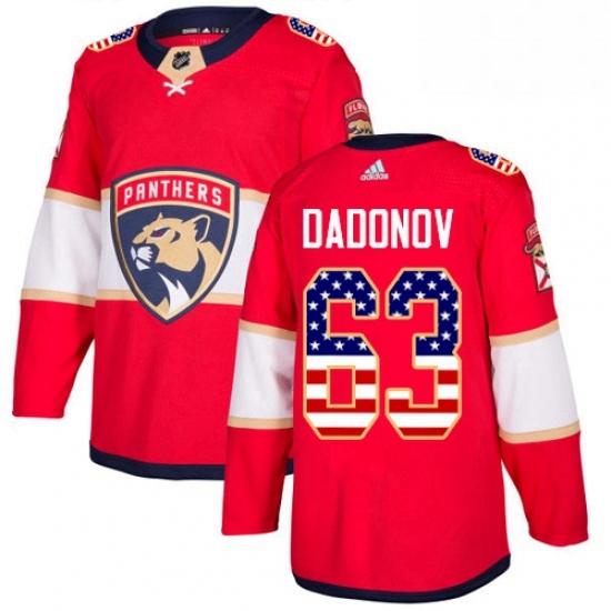 Mens Adidas Florida Panthers 63 Evgenii Dadonov Authentic Red USA Flag Fashion NHL Jersey Mens Adidas Florida Panthers 63 Evgenii Dadonov Authentic Red USA Flag Fashion NHL Jersey
