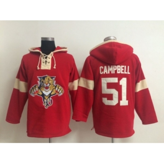 NHL Florida Panthers #51 Brian Campbell Red jerseys(pullover hooded sweatshirt) NHL Florida Panthers #51 Brian Campbell Red jerseys(pullover hooded sweatshirt)