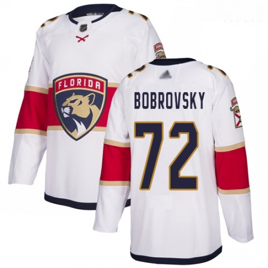 Panthers #72 Sergei Bobrovsky White Road Authentic Stitched Hockey Jersey Panthers #72 Sergei Bobrovsky White Road Authentic Stitched Hockey Jersey
