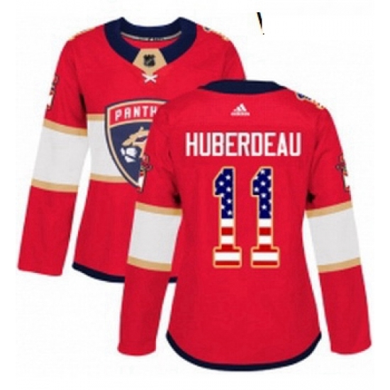 Womens Adidas Florida Panthers 11 Jonathan Huberdeau Authentic Red USA Flag Fashion NHL Jersey Womens Adidas Florida Panthers 11 Jonathan Huberdeau Authentic Red USA Flag Fashion NHL Jersey