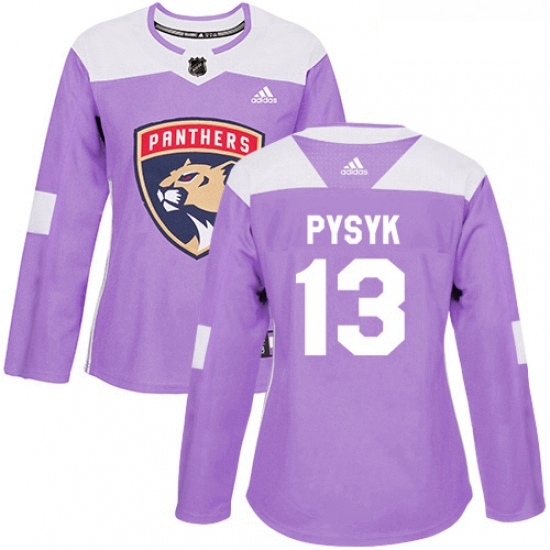 Womens Adidas Florida Panthers 13 Mark Pysyk Authentic Purple Fights Cancer Practice NHL Jersey Womens Adidas Florida Panthers 13 Mark Pysyk Authentic Purple Fights Cancer Practice NHL Jersey