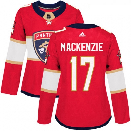 Womens Adidas Florida Panthers 17 Derek MacKenzie Authentic Red Home NHL Jersey Womens Adidas Florida Panthers 17 Derek MacKenzie Authentic Red Home NHL Jersey