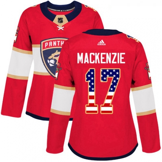 Womens Adidas Florida Panthers 17 Derek MacKenzie Authentic Red USA Flag Fashion NHL Jersey Womens Adidas Florida Panthers 17 Derek MacKenzie Authentic Red USA Flag Fashion NHL Jersey