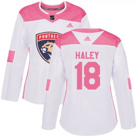 Womens Adidas Florida Panthers 18 Micheal Haley Authentic WhitePink Fashion NHL Jersey Womens Adidas Florida Panthers 18 Micheal Haley Authentic WhitePink Fashion NHL Jersey