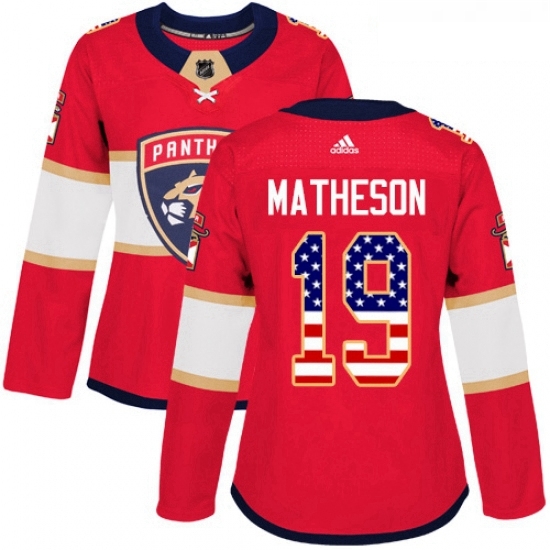 Womens Adidas Florida Panthers 19 Michael Matheson Authentic Red USA Flag Fashion NHL Jersey Womens Adidas Florida Panthers 19 Michael Matheson Authentic Red USA Flag Fashion NHL Jersey