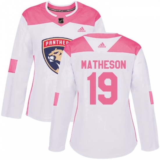 Womens Adidas Florida Panthers 19 Michael Matheson Authentic WhitePink Fashion NHL Jersey Womens Adidas Florida Panthers 19 Michael Matheson Authentic WhitePink Fashion NHL Jersey