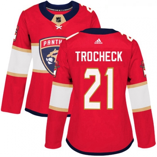 Womens Adidas Florida Panthers 21 Vincent Trocheck Authentic Red Home NHL Jersey Womens Adidas Florida Panthers 21 Vincent Trocheck Authentic Red Home NHL Jersey