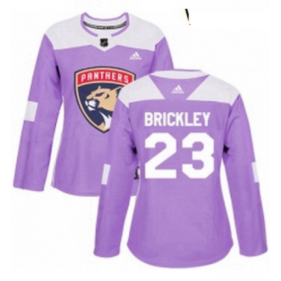 Womens Adidas Florida Panthers 23 Connor Brickley Authentic Purple Fights Cancer Practice NHL Jersey Womens Adidas Florida Panthers 23 Connor Brickley Authentic Purple Fights Cancer Practice NHL Jersey
