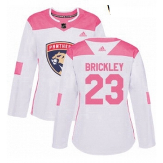 Womens Adidas Florida Panthers 23 Connor Brickley Authentic WhitePink Fashion NHL Jersey Womens Adidas Florida Panthers 23 Connor Brickley Authentic WhitePink Fashion NHL Jersey