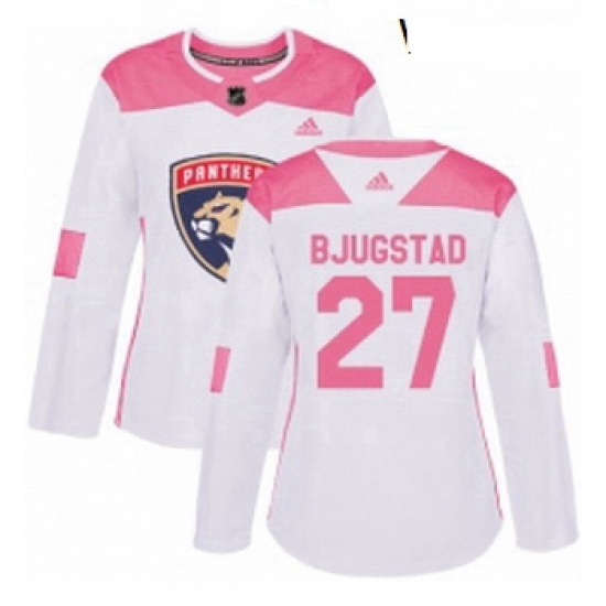 Womens Adidas Florida Panthers 27 Nick Bjugstad Authentic WhitePink Fashion NHL Jersey Womens Adidas Florida Panthers 27 Nick Bjugstad Authentic WhitePink Fashion NHL Jersey
