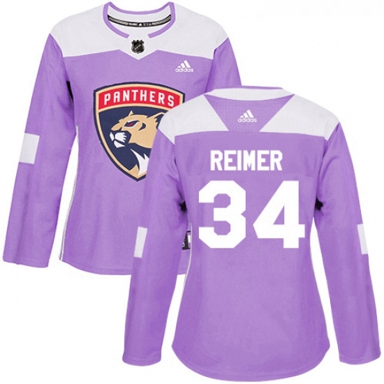 Womens Adidas Florida Panthers 34 James Reimer Authentic Purple Fights Cancer Practice NHL Jersey Womens Adidas Florida Panthers 34 James Reimer Authentic Purple Fights Cancer Practice NHL Jersey