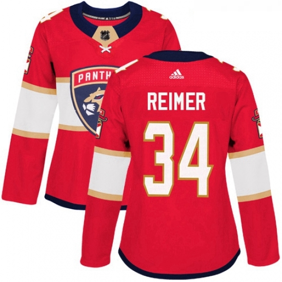 Womens Adidas Florida Panthers 34 James Reimer Authentic Red Home NHL Jersey Womens Adidas Florida Panthers 34 James Reimer Authentic Red Home NHL Jersey