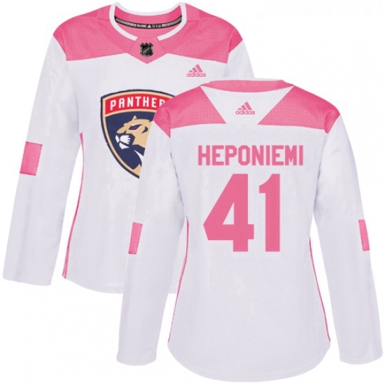 Womens Adidas Florida Panthers 41 Aleksi Heponiemi Authentic WhitePink Fashion NHL Jersey Womens Adidas Florida Panthers 41 Aleksi Heponiemi Authentic WhitePink Fashion NHL Jersey
