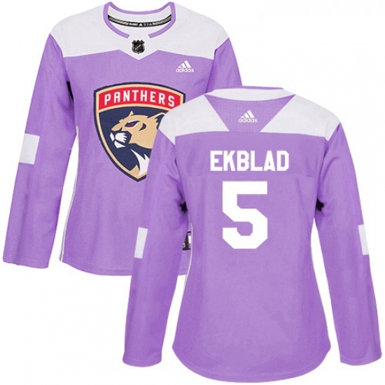 Womens Adidas Florida Panthers 5 Aaron Ekblad Authentic Purple Fights Cancer Practice NHL Jersey Womens Adidas Florida Panthers 5 Aaron Ekblad Authentic Purple Fights Cancer Practice NHL Jersey