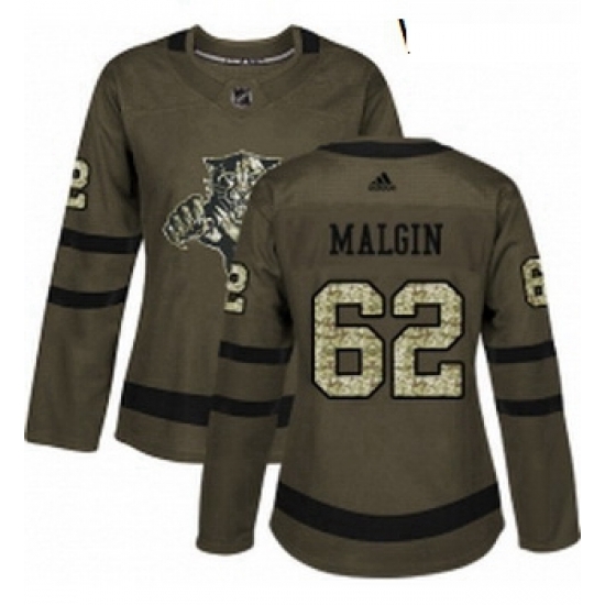 Womens Adidas Florida Panthers 62 Denis Malgin Authentic Green Salute to Service NHL Jersey Womens Adidas Florida Panthers 62 Denis Malgin Authentic Green Salute to Service NHL Jersey