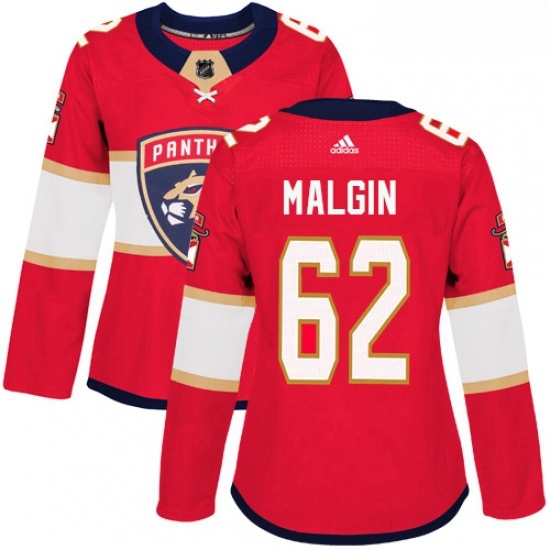 Womens Adidas Florida Panthers 62 Denis Malgin Authentic Red Home NHL Jersey Womens Adidas Florida Panthers 62 Denis Malgin Authentic Red Home NHL Jersey