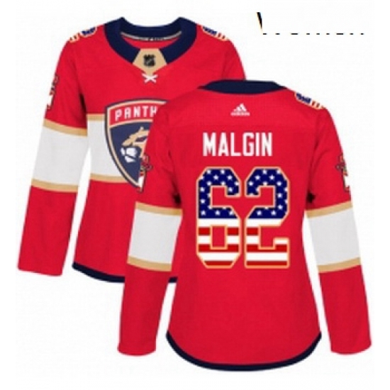 Womens Adidas Florida Panthers 62 Denis Malgin Authentic Red USA Flag Fashion NHL Jersey Womens Adidas Florida Panthers 62 Denis Malgin Authentic Red USA Flag Fashion NHL Jersey
