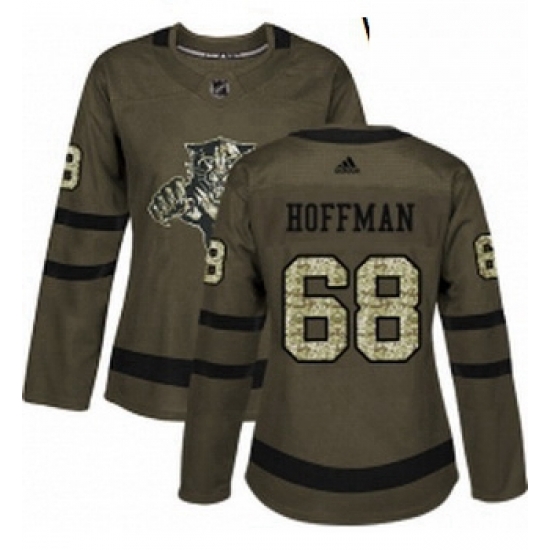 Womens Adidas Florida Panthers 68 Mike Hoffman Authentic Green Salute to Service NHL Jersey Womens Adidas Florida Panthers 68 Mike Hoffman Authentic Green Salute to Service NHL Jersey
