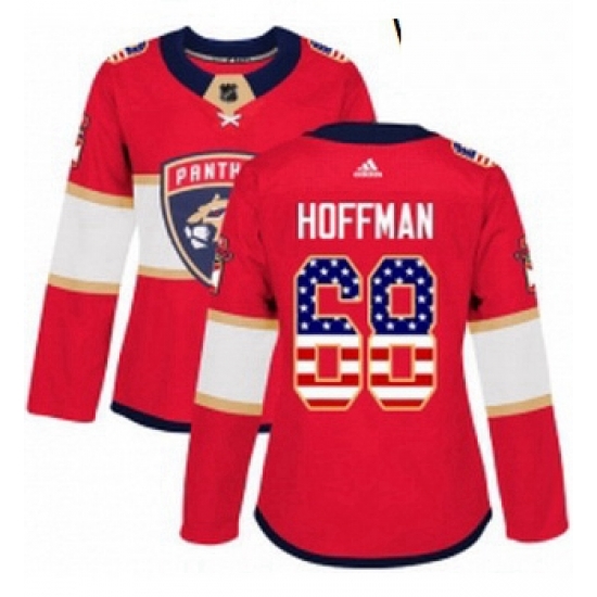 Womens Adidas Florida Panthers 68 Mike Hoffman Authentic Red USA Flag Fashion NHL Jersey Womens Adidas Florida Panthers 68 Mike Hoffman Authentic Red USA Flag Fashion NHL Jersey