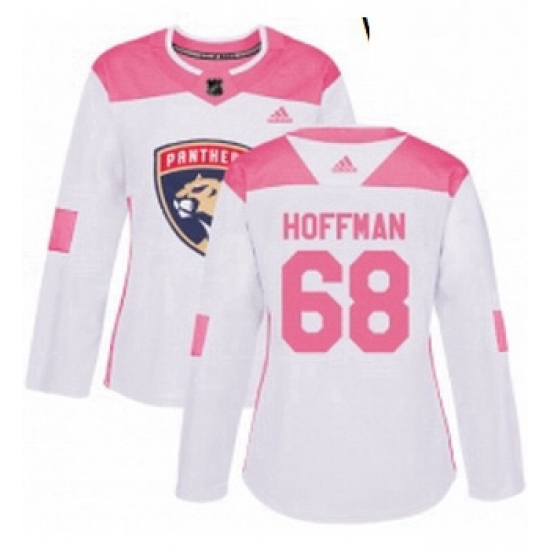 Womens Adidas Florida Panthers 68 Mike Hoffman Authentic White Pink Fashion NHL Jersey Womens Adidas Florida Panthers 68 Mike Hoffman Authentic White Pink Fashion NHL Jersey