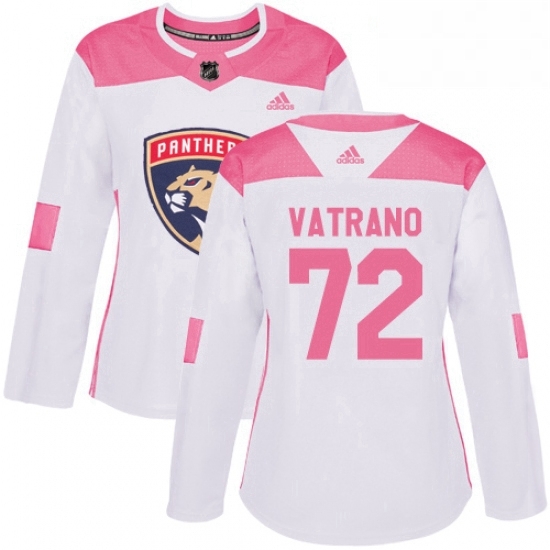 Womens Adidas Florida Panthers 72 Frank Vatrano Authentic White Pink Fashion NHL Jersey Womens Adidas Florida Panthers 72 Frank Vatrano Authentic White Pink Fashion NHL Jersey