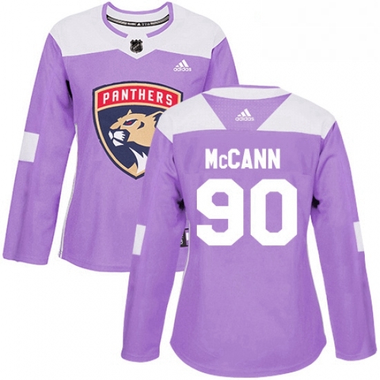 Womens Adidas Florida Panthers 90 Jared McCann Authentic Purple Fights Cancer Practice NHL Jersey Womens Adidas Florida Panthers 90 Jared McCann Authentic Purple Fights Cancer Practice NHL Jersey
