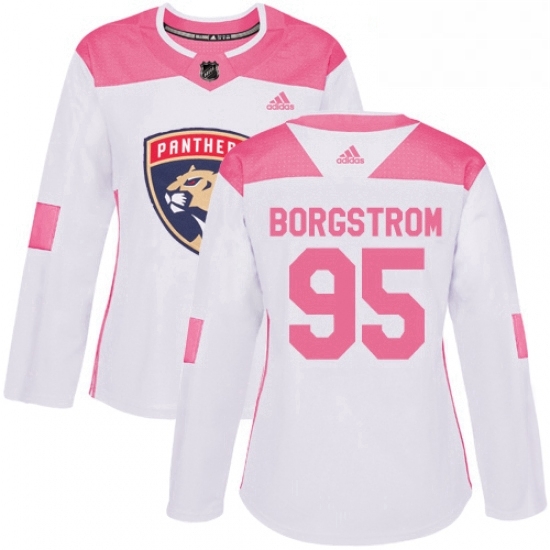 Womens Adidas Florida Panthers 95 Henrik Borgstrom Authentic WhitePink Fashion NHL Jersey Womens Adidas Florida Panthers 95 Henrik Borgstrom Authentic WhitePink Fashion NHL Jersey