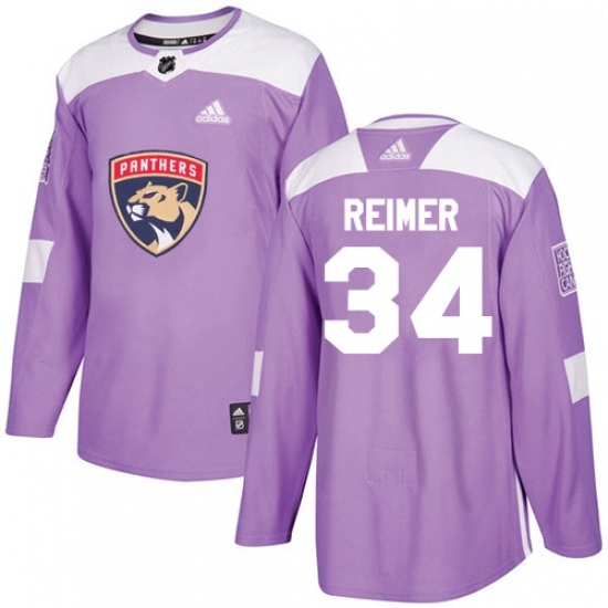 Youth Adidas Florida Panthers 34 James Reimer Authentic Purple Fights Cancer Practice NHL Jersey Youth Adidas Florida Panthers 34 James Reimer Authentic Purple Fights Cancer Practice NHL Jersey