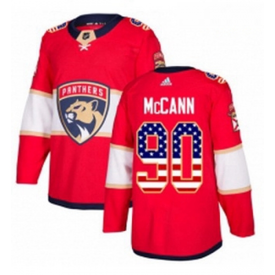 Youth Adidas Florida Panthers 90 Jared McCann Authentic Red USA Flag Fashion NHL Jersey Youth Adidas Florida Panthers 90 Jared McCann Authentic Red USA Flag Fashion NHL Jersey