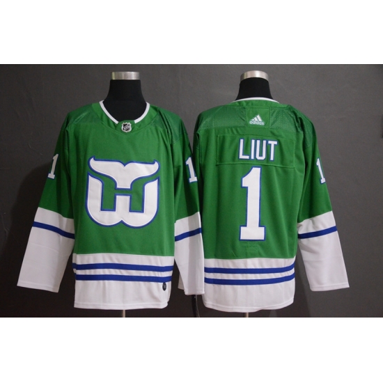 Whalers 1 Mike Liut Green Adidas Jersey Whalers 1 Mike Liut Green Adidas Jersey