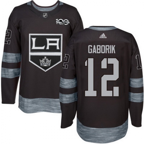 Kings #12 Marian Gaborik Black 1917 2017 100th Anniversary Stitched NHL Jersey Kings #12 Marian Gaborik Black 1917 2017 100th Anniversary Stitched NHL Jersey