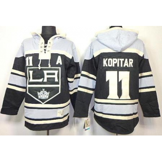 Los Angeles Kings 11 Anze Kopitar Black Lace-Up NHL Jersey Hoodies Los Angeles Kings 11 Anze Kopitar Black Lace-Up NHL Jersey Hoodies