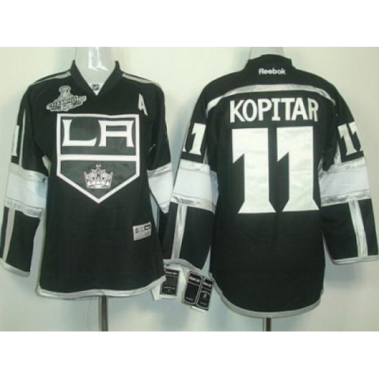 Los Angeles Kings #11 Anze Kopitar Black Stanley Cup Finals Champions Patch NHL Jerseys LA Style Los Angeles Kings #11 Anze Kopitar Black Stanley Cup Finals Champions Patch NHL Jerseys LA Style