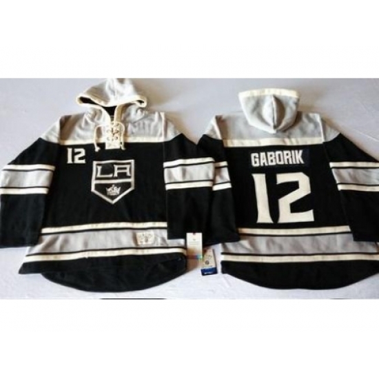 Los Angeles Kings #12 Marian Gaborik Black Sawyer Hooded Sweatshirt Stitched NHL Jersey Los Angeles Kings #12 Marian Gaborik Black Sawyer Hooded Sweatshirt Stitched NHL Jersey