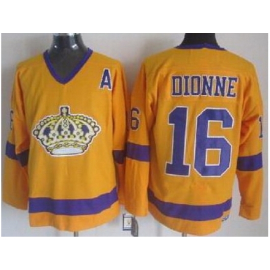 Los Angeles Kings #16 Marcel Dionne Yellow Throwback CCM NHL Jersey