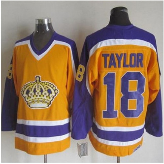 Los Angeles Kings #18 Dave Taylor Yellow Purple CCM Throwback Stitched NHL Jersey Los Angeles Kings #18 Dave Taylor Yellow Purple CCM Throwback Stitched NHL Jersey